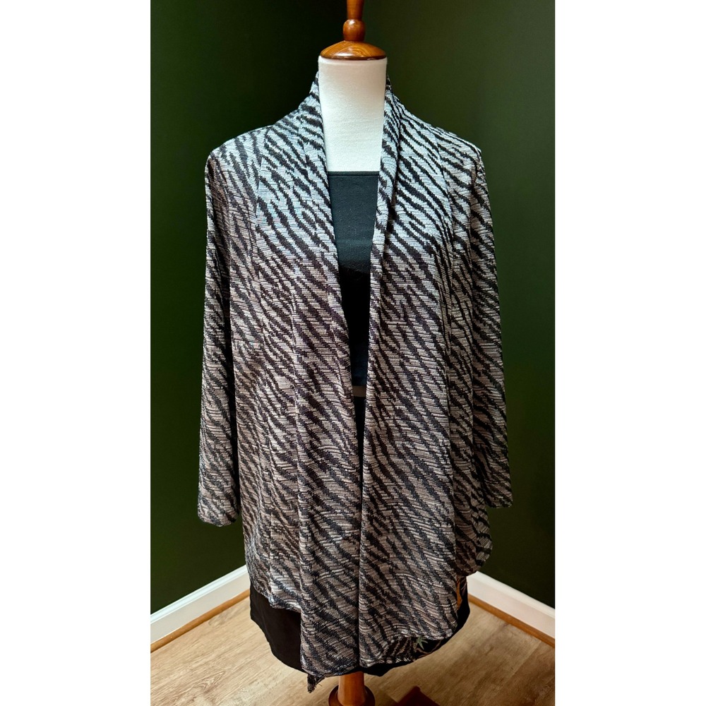 Chico's Open Front Animal Print Jacket‎ Women's Size 1